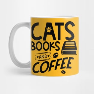 Cat books and coffee Mug